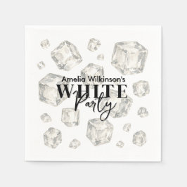 Moderne ijsblokjes waterverf "White Party" servett Servet