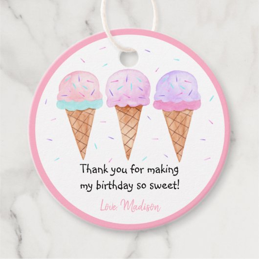 Moderne ijsklok op kermisdag bedankjes labels (Voorkant)