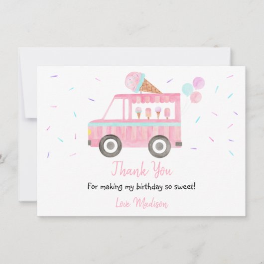 Moderne ijsklok op kermisdag bedankkaart (Voorkant)