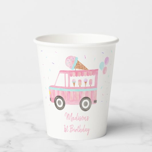 Moderne ijsklok op kermisdag papieren bekers (Achterkant)