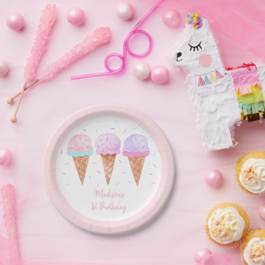 Moderne ijsklok op kermisdag papieren bordje (Feest)