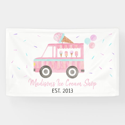 Moderne ijsklok op kermisdag spandoek (Horizontaal)