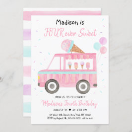 Moderne ijskroomtruck VIER ooit fijn Kaart