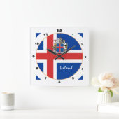 Moderne IJslandse vlag, IJsland trendy Home/design Vierkante Klok (Huis)