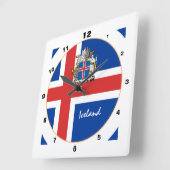 Moderne IJslandse vlag, IJsland trendy Home/design Vierkante Klok (Hoek)