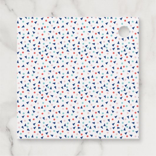 Moderne ijsroom in blauw en roze bedankjes labels (Achterkant)