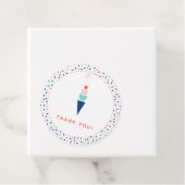 Moderne ijsroom in blauw en roze bedankjes labels (In situ)