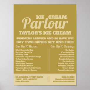 Moderne ijssalon Adverteren Poster