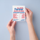 Moderne ijszaak reclamefolder flyer (Hand)