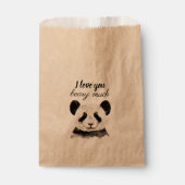 Moderne ik hou van je bent veel zwart en wit Panda Bedankzakje (Voorkant)