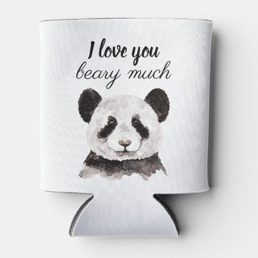 Moderne ik hou van je bent veel zwart en wit Panda Blikjeskoeler (Voorkant)