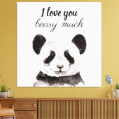Moderne ik hou van je bent veel zwart en wit Panda Canvas Afdruk (Insitu (Woonkamer))