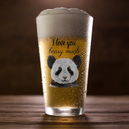 Moderne ik hou van je bent veel zwart en wit Panda Glas