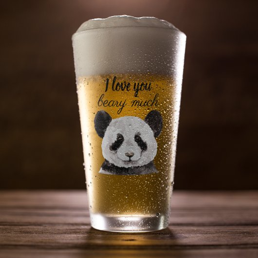 Moderne ik hou van je bent veel zwart en wit Panda Glas