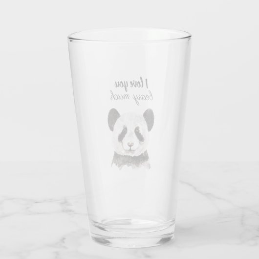 Moderne ik hou van je bent veel zwart en wit Panda Glas (Achterkant)