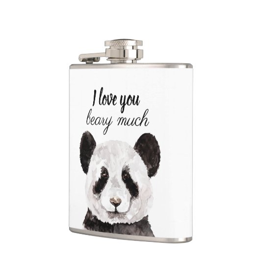 Moderne ik hou van je bent veel zwart en wit Panda Heupfles (Links)