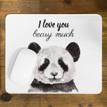 Moderne ik hou van je bent veel zwart en wit Panda Muismat<br><div class="desc">Moderne ik hou van je bent veel zwart en wit Panda</div>