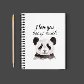 Moderne ik hou van je bent veel zwart en wit Panda Notitieboek