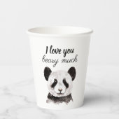 Moderne ik hou van je bent veel zwart en wit Panda Papieren Bekers (Achterkant)