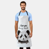 Moderne ik hou van je bent veel zwart en wit Panda Schort (Gedragen)