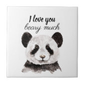 Moderne ik hou van je bent veel zwart en wit Panda Tegeltje (Voorkant)