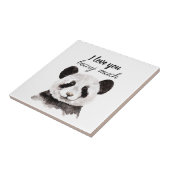 Moderne ik hou van je bent veel zwart en wit Panda Tegeltje (Zijkant)