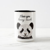 Moderne ik hou van je bent veel zwart en wit Panda Tweekleurige Koffiemok (Center)