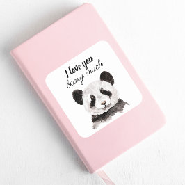 Moderne ik hou van je bent veel zwart en wit Panda Vierkante Sticker