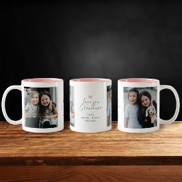 Moderne "Ik hou van je oma" 2-foto Tweekleurige Koffiemok