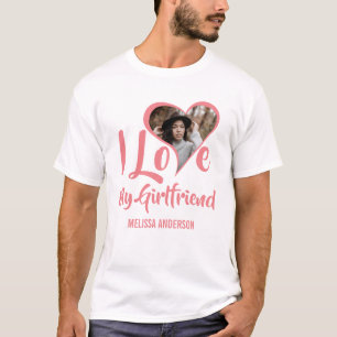 Moderne Ik hou van mijn vriendin Hart Foto T-shi T-shirt