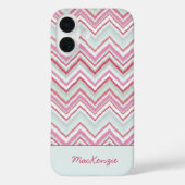 Moderne Ikat Chevron Stripe gepersonaliseerde naam Case-Mate iPhone Case (Achterkant)