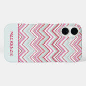 Moderne Ikat Chevron Stripe gepersonaliseerde naam Case-Mate iPhone Case (Achterkant (horizontaal))