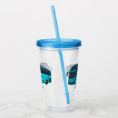 Moderne illustratie cartoon passagiersbus acryl drinkbeker (Links)