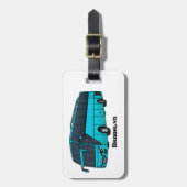 Moderne illustratie cartoon passagiersbus bagagelabel (Voorkant verticaal)