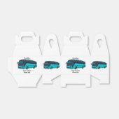 Moderne illustratie cartoon passagiersbus bedankdoosjes (Uitgevouwen)