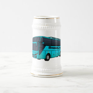 Moderne illustratie cartoon passagiersbus bierpul