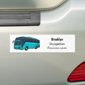 Moderne illustratie cartoon passagiersbus bumpersticker (Op auto)
