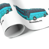 Moderne illustratie cartoon passagiersbus cadeaupapier (Rol Hoek)