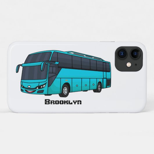 Moderne illustratie cartoon passagiersbus Case-Mate iPhone case (Achterkant (horizontaal))