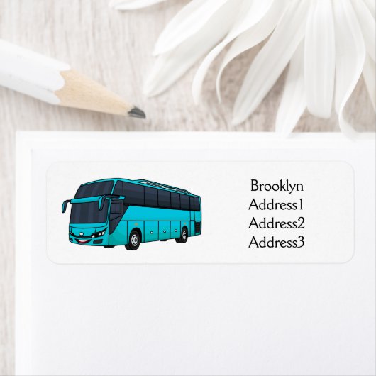 Moderne illustratie cartoon passagiersbus etiket (Insitu)