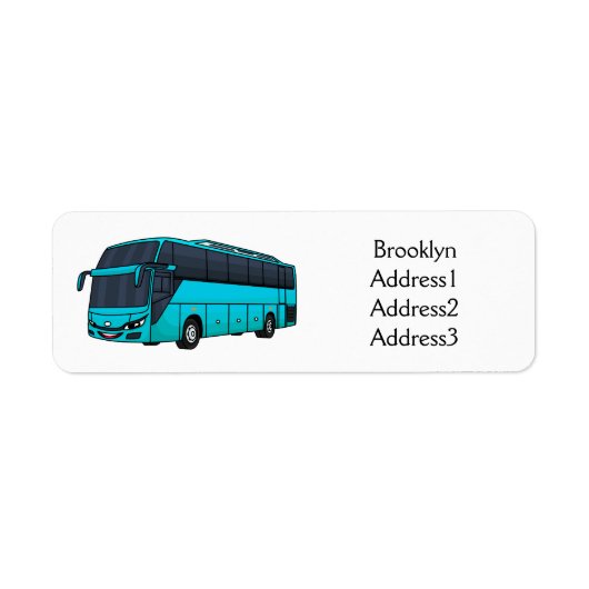 Moderne illustratie cartoon passagiersbus etiket (Voorkant)
