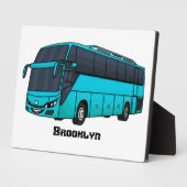 Moderne illustratie cartoon passagiersbus fotoplaat (Zijkant)