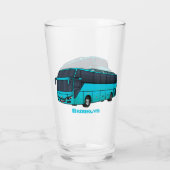 Moderne illustratie cartoon passagiersbus glas (Achterkant)
