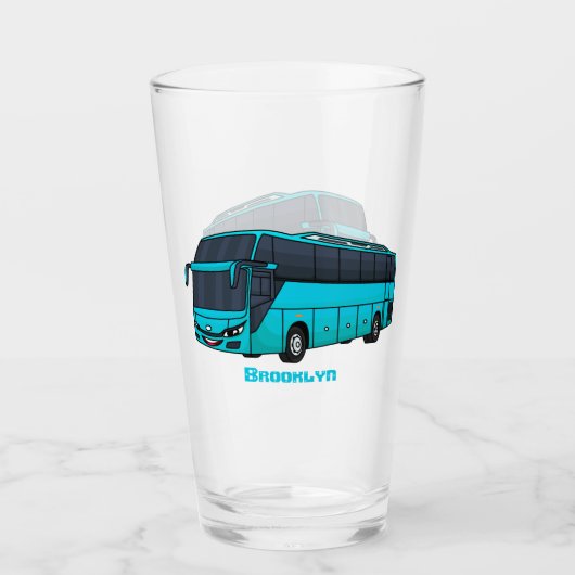 Moderne illustratie cartoon passagiersbus glas (Voorkant)