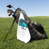 Moderne illustratie cartoon passagiersbus golfhanddoek (Groen)