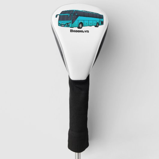 Moderne illustratie cartoon passagiersbus golfheadcover (Voorkant)