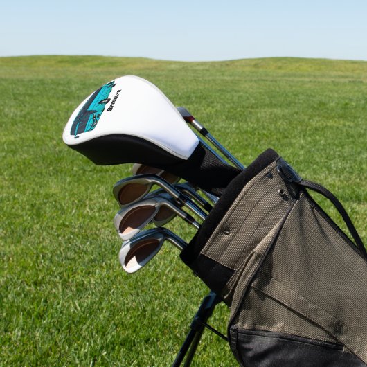 Moderne illustratie cartoon passagiersbus golfheadcover (Insitu)