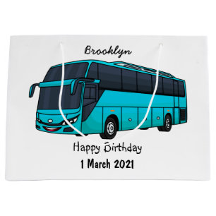 Moderne illustratie cartoon passagiersbus groot cadeauzakje