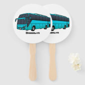 Moderne illustratie cartoon passagiersbus handwaaier (Voorkant en achterkant)