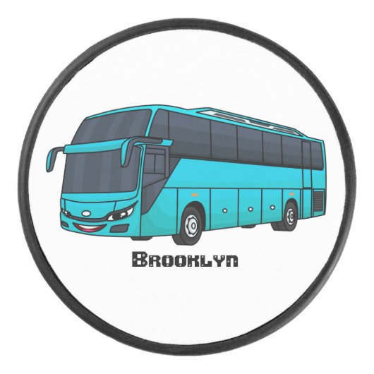 Moderne illustratie cartoon passagiersbus hockey puck (Voorkant)